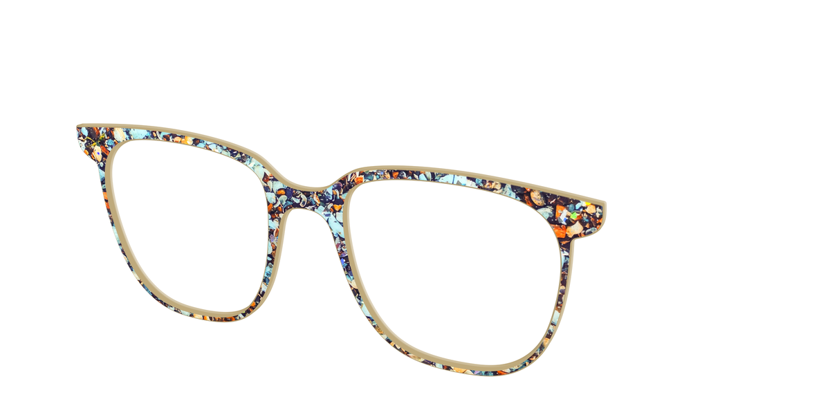The Seashell Tortoise with Holographic Glitter - Angle Top Image - Pair Eyewear
