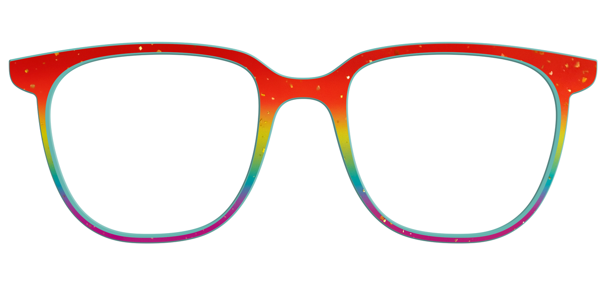The Spectrum Gradient with Gold Flakes - Front Top Image - Pair Eyewear