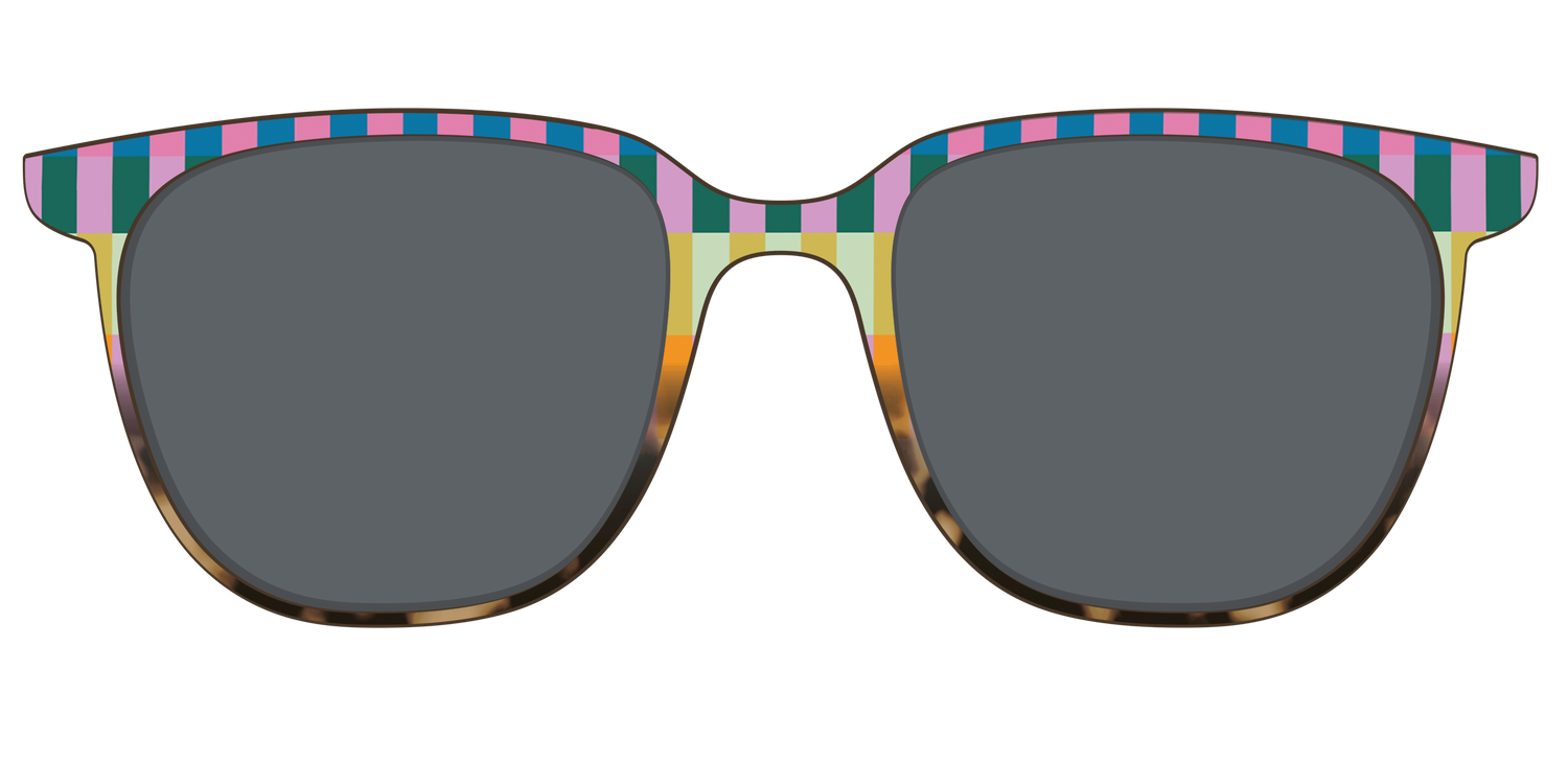 The Polarized Summer Stripes Tortoise Sun Top - Front Top Image - Pair Eyewear