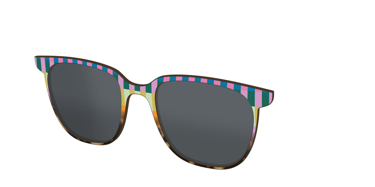 The Polarized Summer Stripes Tortoise Sun Top - Angle Top Image - Pair Eyewear