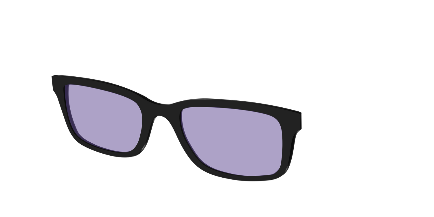 The Black With Celestial Purple Lens - Angle Top Image - Pair Eyewear