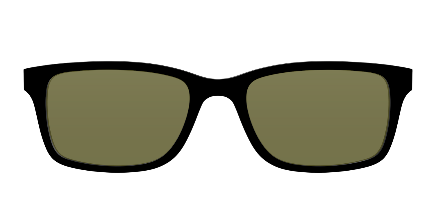 The Black with Green Racquet Sport Lens - Front Top Image - Pair Eyewear