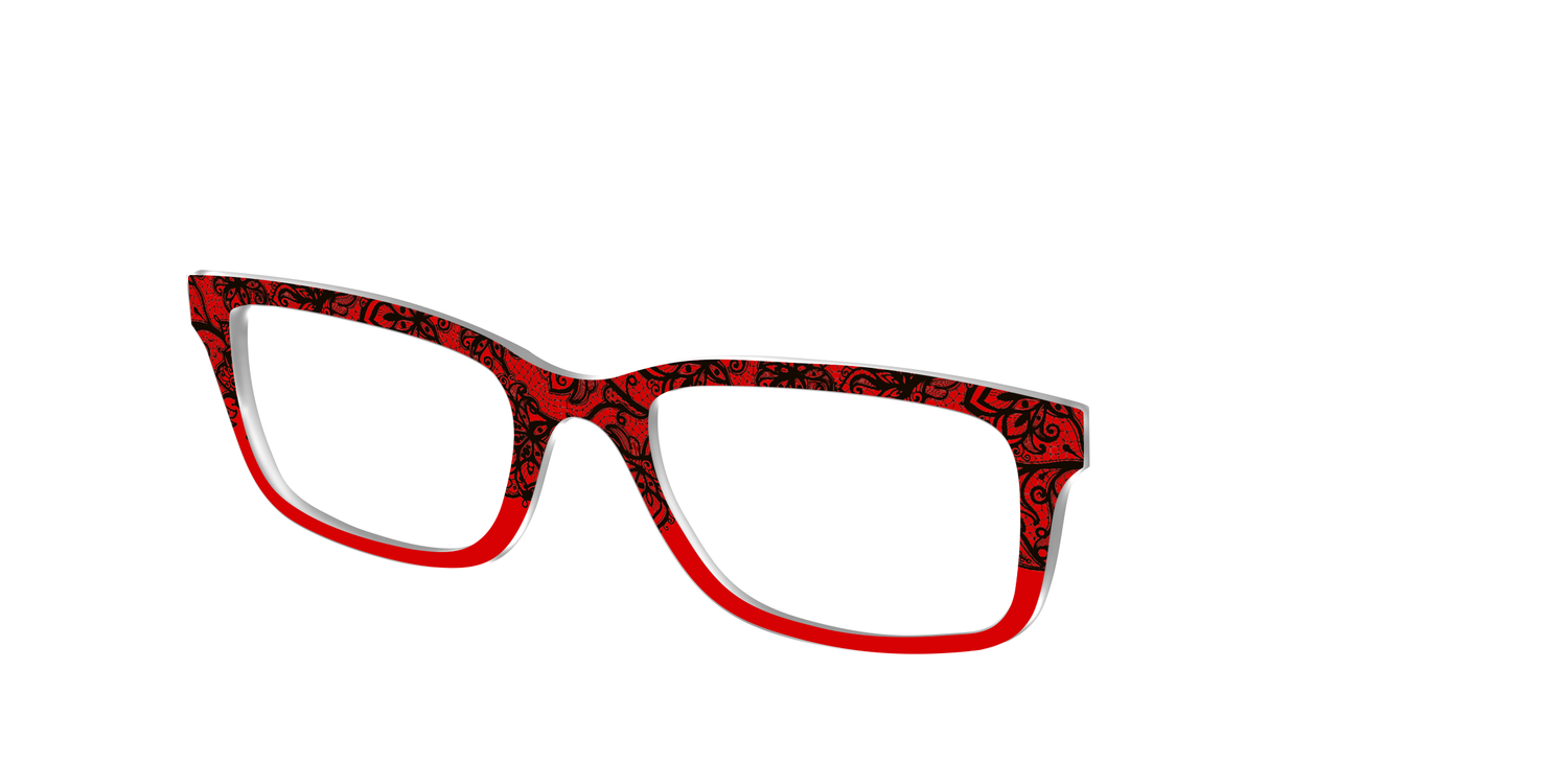 The Blood Red Lace Split - Angle Top Image - Pair Eyewear