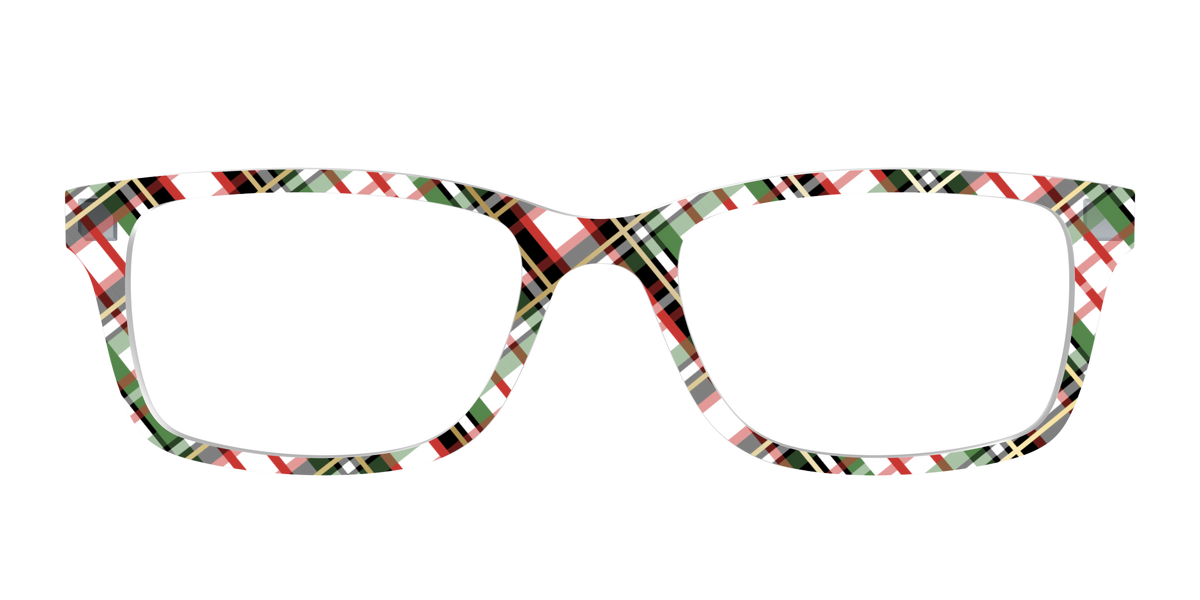 The Evergreen Plaid with Foil Crystal - Front Top Image - Pair Eyewear