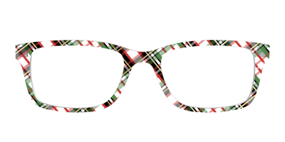 The Evergreen Plaid with Foil Crystal - Front Top Thumbnail - Pair Eyewear