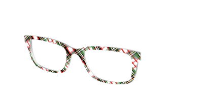 The Evergreen Plaid with Foil Crystal - Angle Top Thumbnail - Pair Eyewear