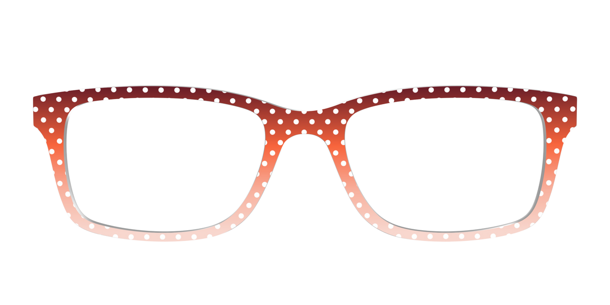 The Maroon to Blush Gradient Polka Dot - Front Top Image - Pair Eyewear