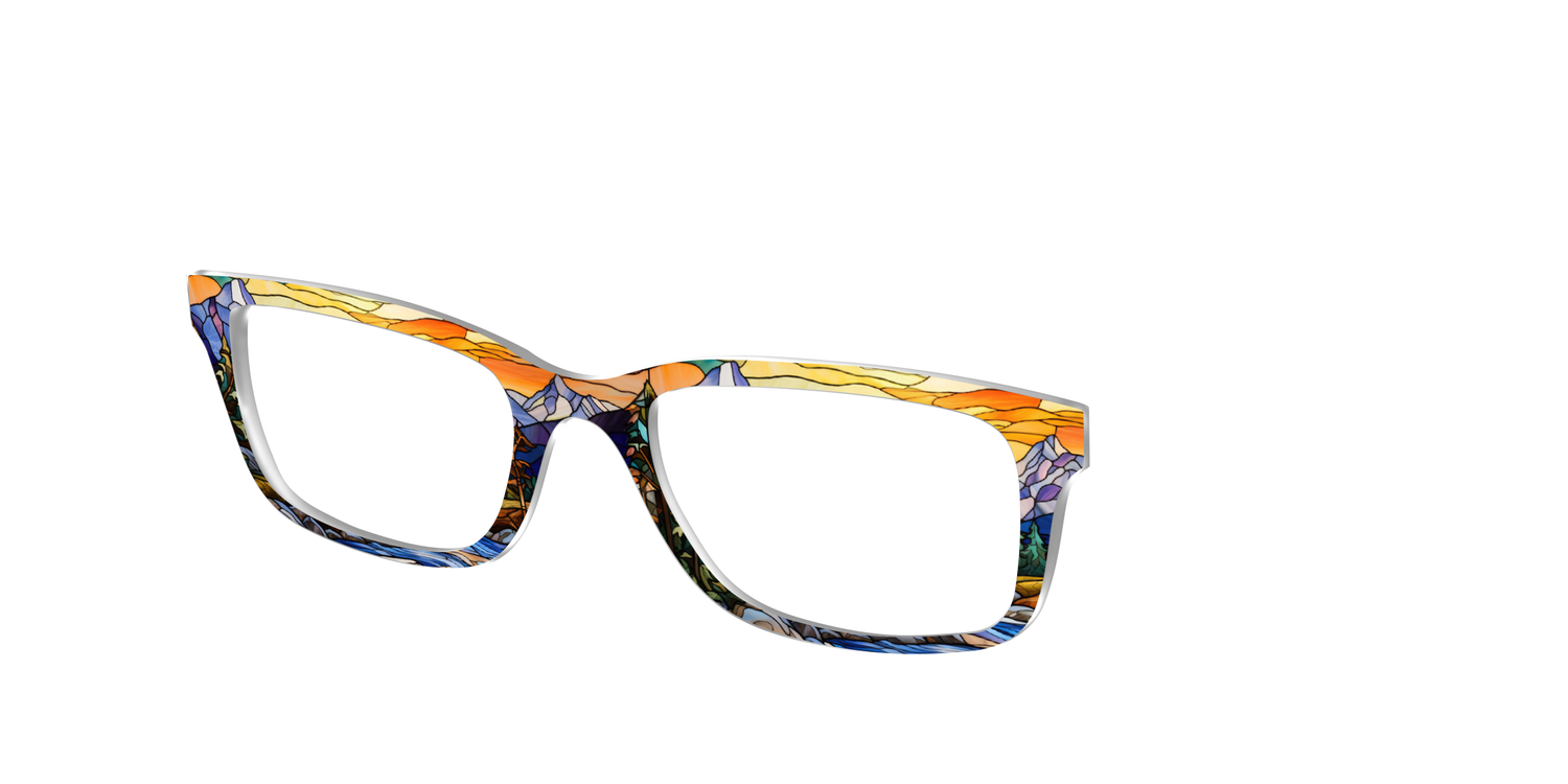 The Mountainscape Stained Glass - Angle Top Image - Pair Eyewear