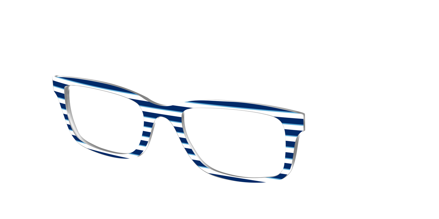 The Navy Stripes - Angle Top Image - Pair Eyewear