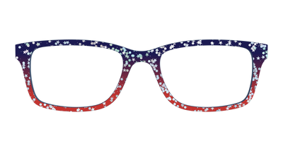 The Navy to Scarlet Gradient with Star Glitter - Front Top Thumbnail - Pair Eyewear