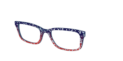 The Navy to Scarlet Gradient with Star Glitter - Angle Top Thumbnail - Pair Eyewear