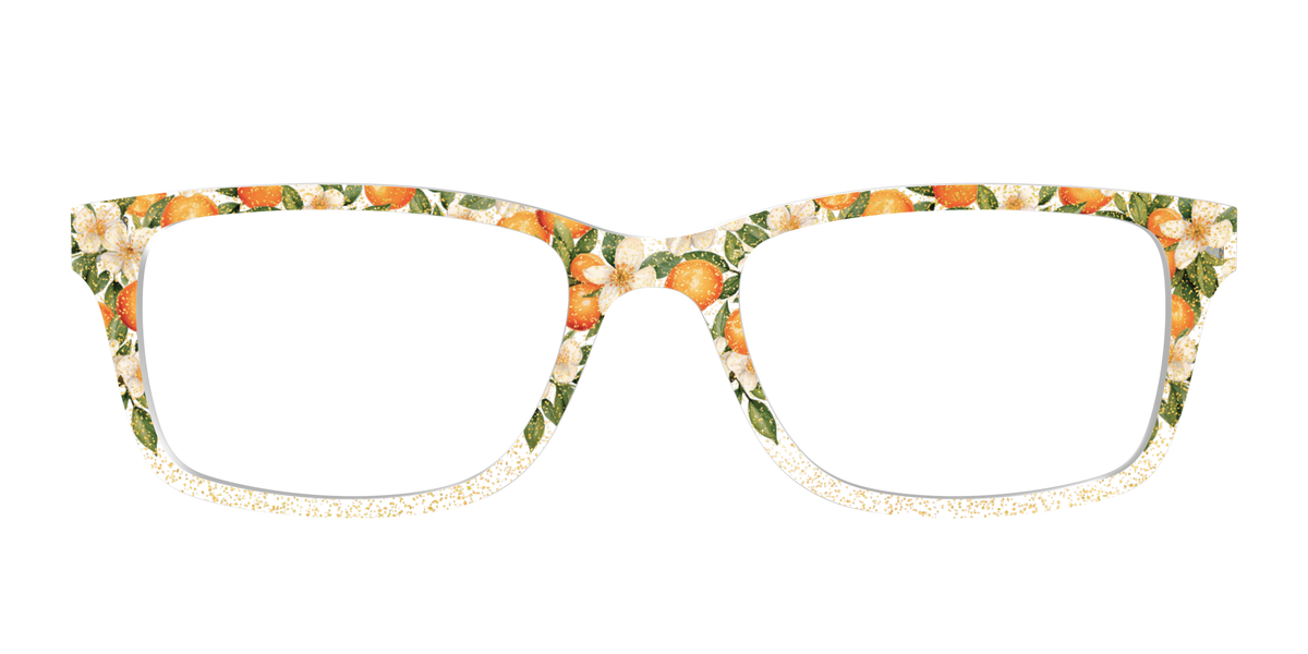 The Orange Blossom Glitter Crystal - Front Top Image - Pair Eyewear