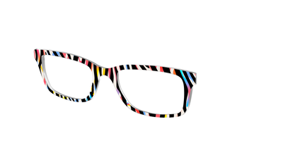 The Vivid Zebra Stripes - Angle Top Thumbnail - Pair Eyewear