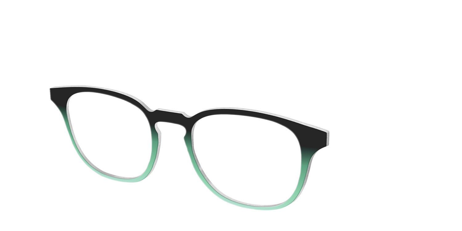 The Black to Spearmint Gradient - Angle Top Image - Pair Eyewear