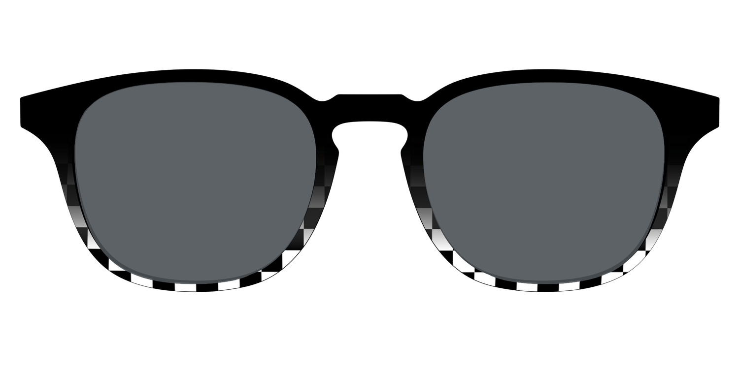 The Polarized Checkerboard Fade Sun Top - Front Top Image - Pair Eyewear