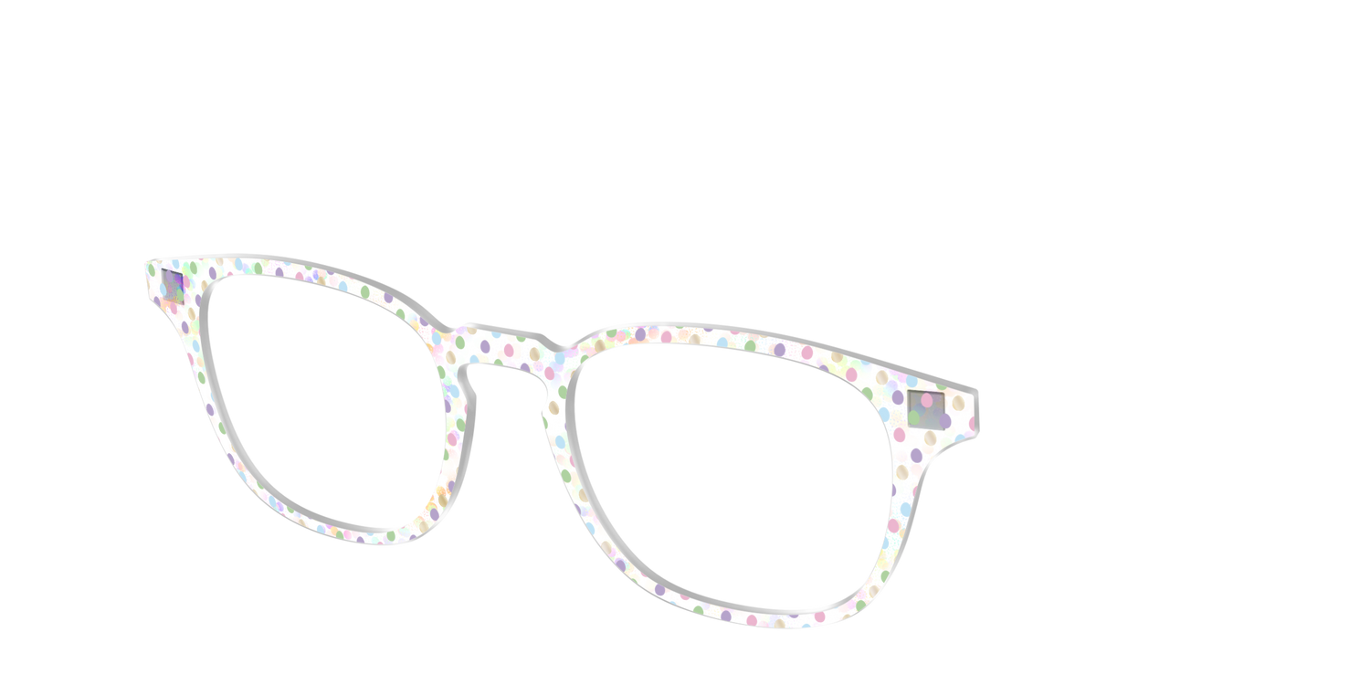 The Egg Polka Dot with Gold Foil Crystal - Angle Top Image - Pair Eyewear