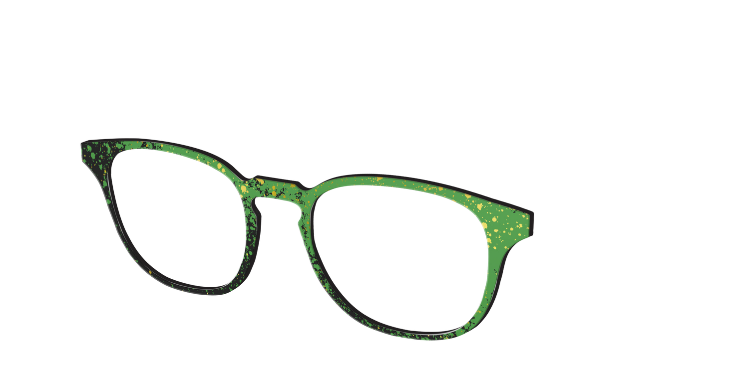 The Green Splatter - Angle Top Image - Pair Eyewear