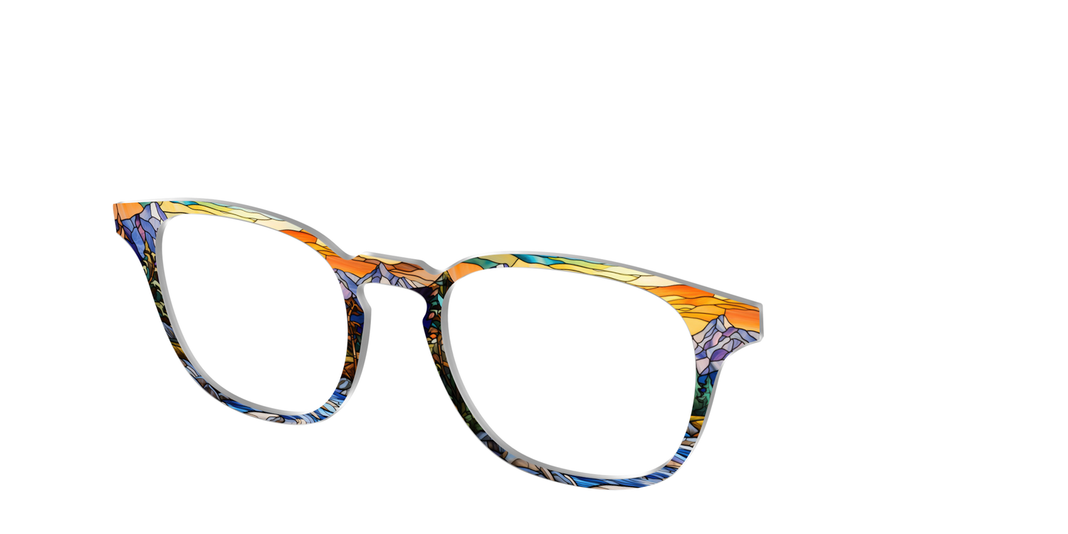 The Mountainscape Stained Glass - Angle Top Image - Pair Eyewear