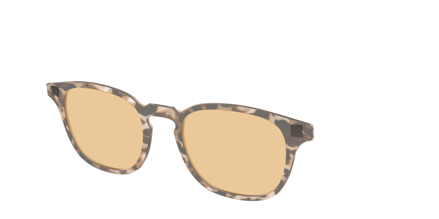 The Neutral Tort Crystal With Umber Brown Lens - Angle Top Image - Pair Eyewear