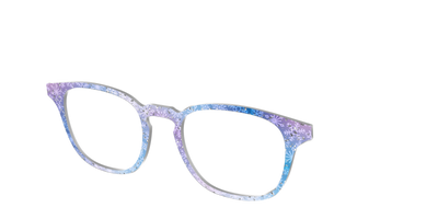 The Pastel Snowflake with Iridescent Glitter - Angle Top Thumbnail - Pair Eyewear