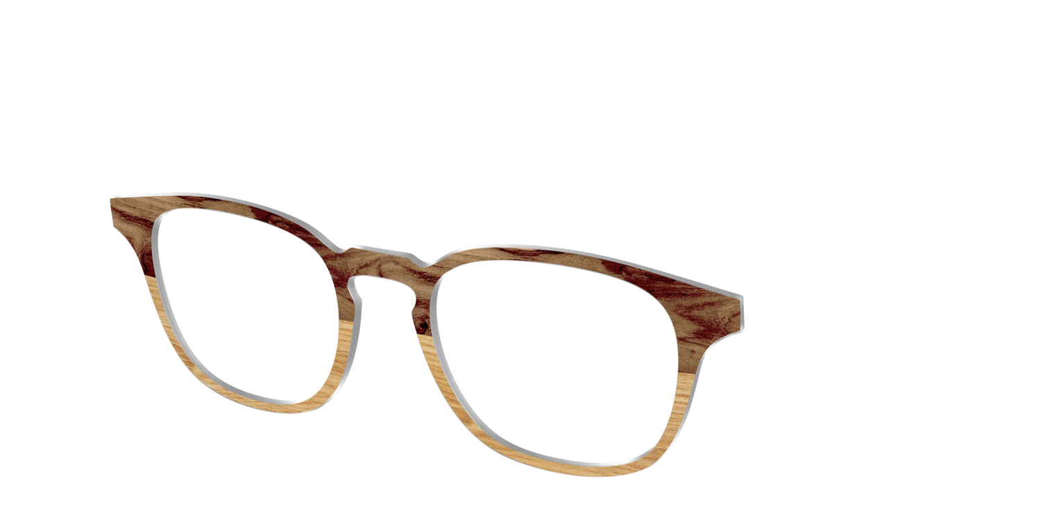 The Pirate Plank Wood Split - Angle Top Image - Pair Eyewear