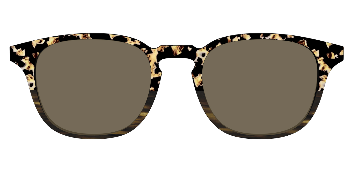 The Polarized Caramel Tortoise Horn Split Sun Top - Front Top Image - Pair Eyewear