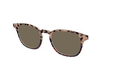 The Polarized Cookie Dough Tortoise & Plaid Split Sun Top - Angle Top Thumbnail - Pair Eyewear