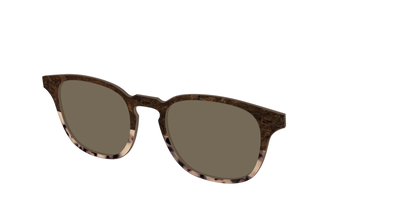 The Polarized Dark Oak Tortoise Split Sun Top - Angle Top Thumbnail - Pair Eyewear