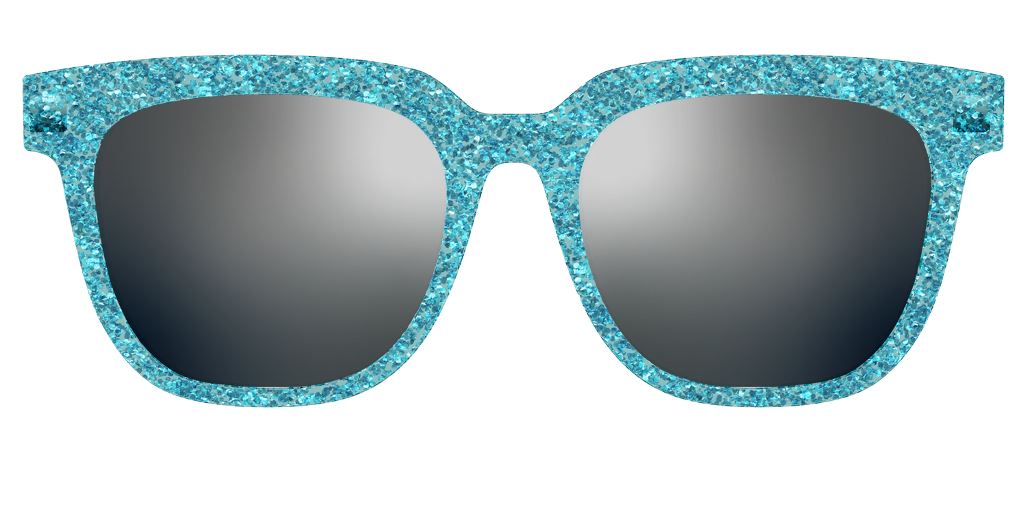 The Polarized Aquamarine Sparkle Sun Top - Front Top Image - Pair Eyewear