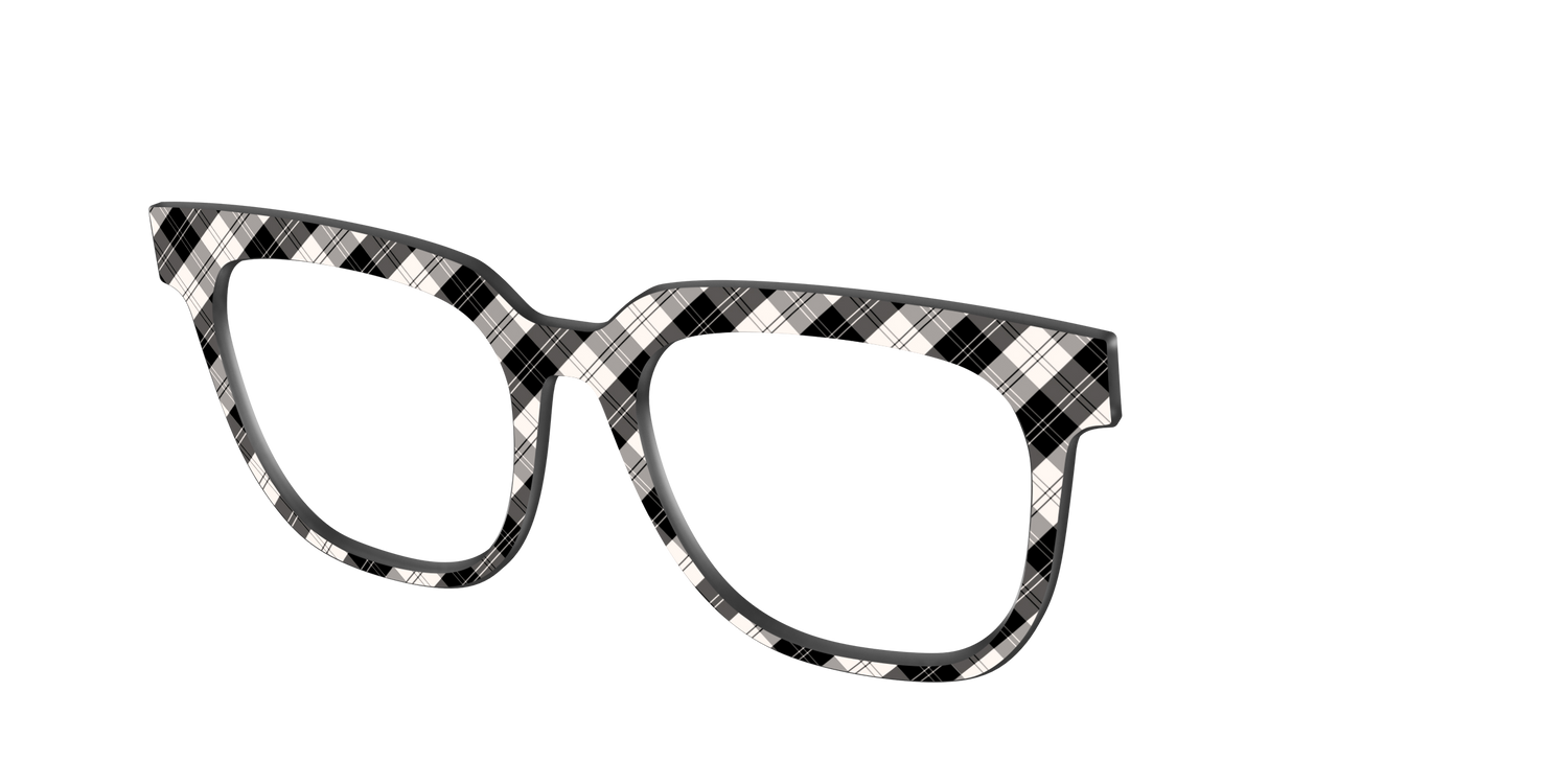The B&W Plaid - Angle Top Image - Pair Eyewear