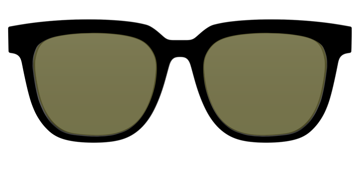 The Black with Green Racquet Sport lens - Front Top Image - Pair Eyewear