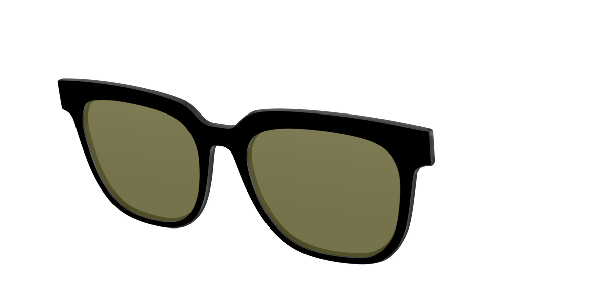 The Black with Green Racquet Sport lens - Angle Top Image - Pair Eyewear