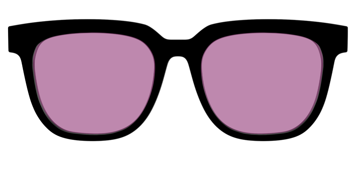 The Black with Pink Racquet Sport lens - Front Top Image - Pair Eyewear