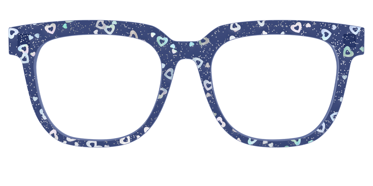 The Denim Heart Glitter Crystal - Front Top Image - Pair Eyewear