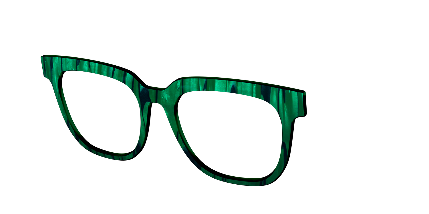 The Emerald Moire Stripes - Angle Top Image - Pair Eyewear