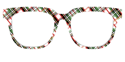 The Evergreen Plaid with Foil Crystal - Front Top Thumbnail - Pair Eyewear