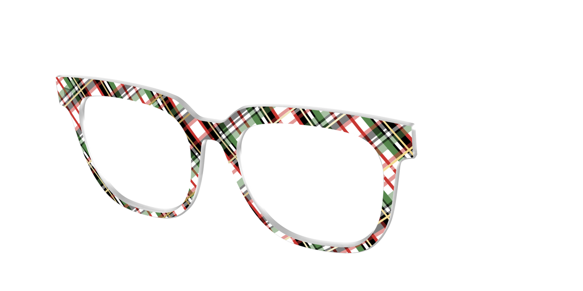 The Evergreen Plaid with Foil Crystal - Angle Top Image - Pair Eyewear