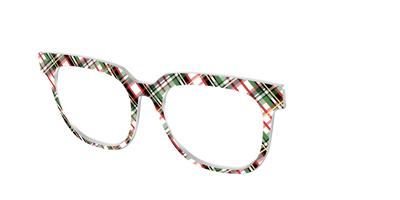 The Evergreen Plaid with Foil Crystal - Angle Top Thumbnail - Pair Eyewear