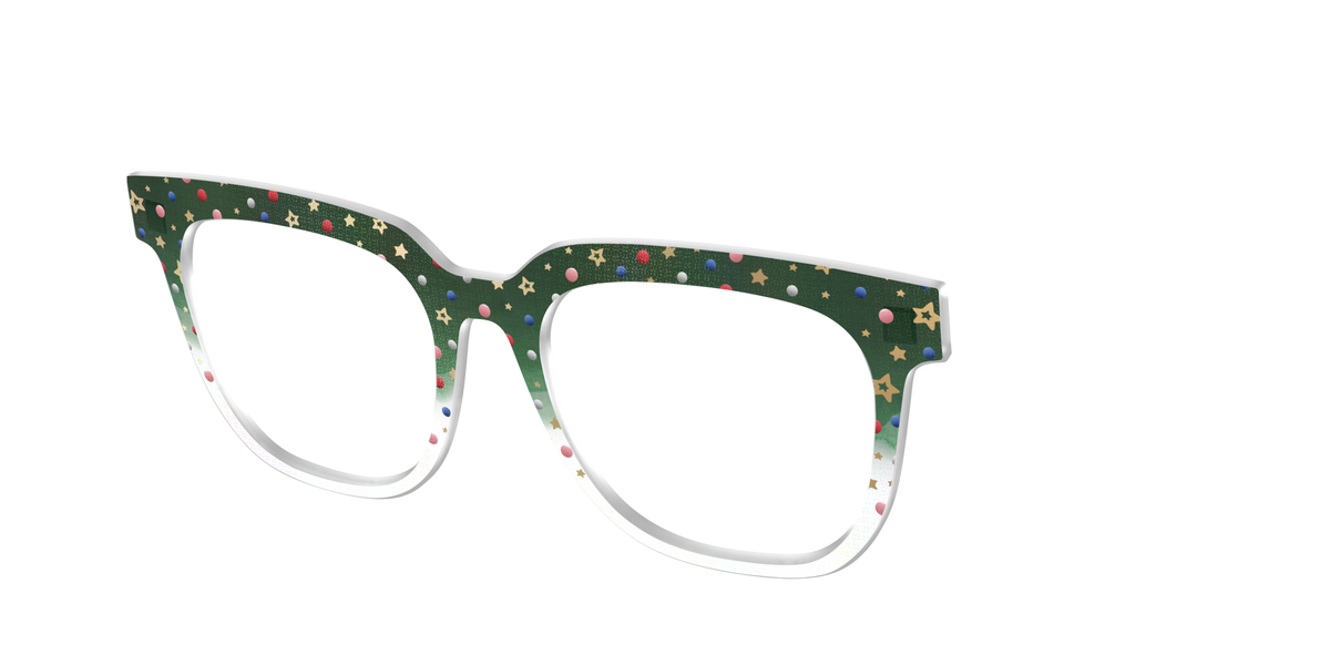 The Holiday Bauble with Foil Crystal - Angle Top Image - Pair Eyewear