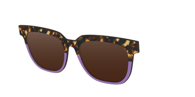 The Polarized Lavender Tortoise Split Sun Top - Angle Top Thumbnail - Pair Eyewear