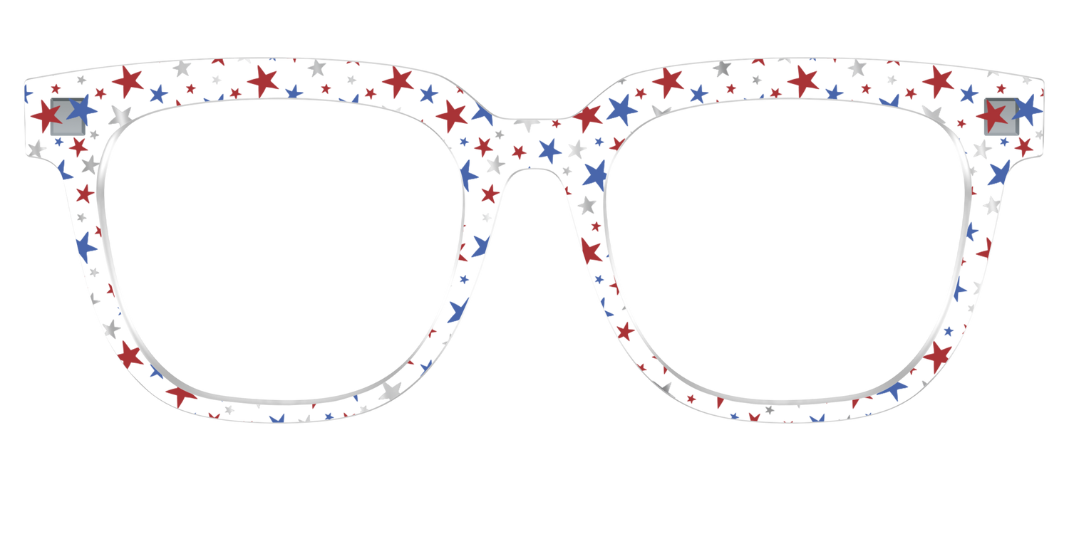 The Multi Stars Crystal with Silver Foil - Front Top Image - Pair Eyewear