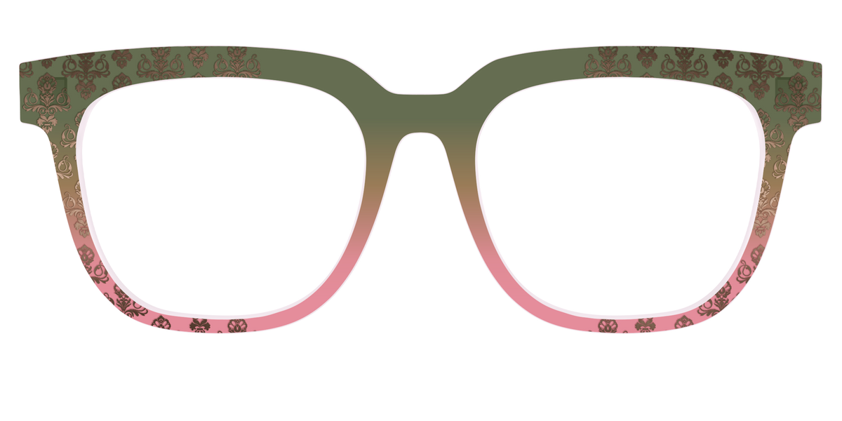 The Olive to Rose Trellis with Champagne Foil - Front Top Image - Pair Eyewear