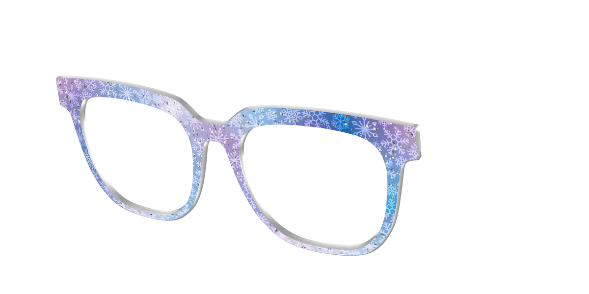 The Pastel Snowflake with Iridescent Glitter - Angle Top Image - Pair Eyewear