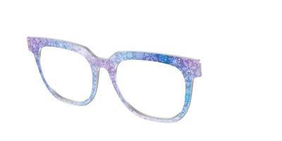 The Pastel Snowflake with Iridescent Glitter - Angle Top Thumbnail - Pair Eyewear