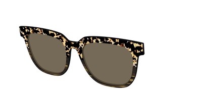 The Polarized Caramel Tortoise Horn Split Sun Top - Angle Top Thumbnail - Pair Eyewear