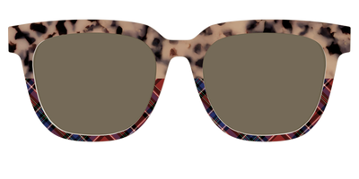 The Polarized Cookie Dough Tortoise & Plaid Split Sun Top - Front Top Thumbnail - Pair Eyewear