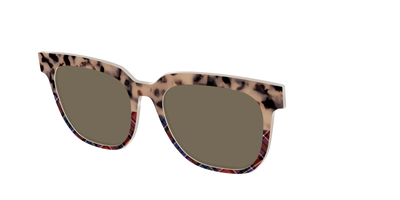 The Polarized Cookie Dough Tortoise & Plaid Split Sun Top - Angle Top Thumbnail - Pair Eyewear