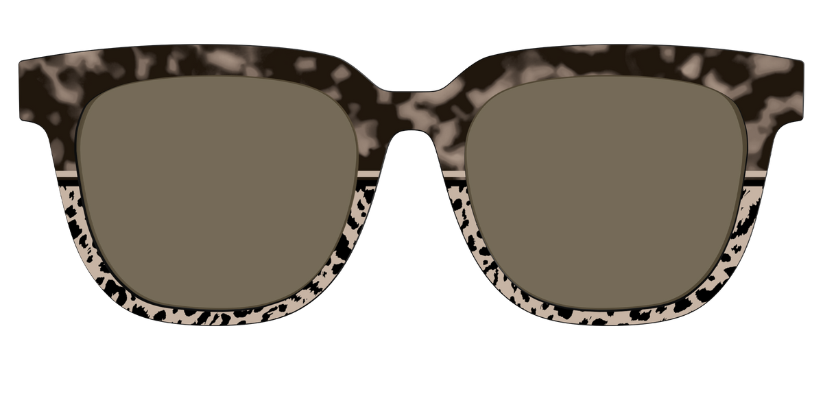 The Polarized Ink Blot Tortoise Split Sun Top - Front Top Image - Pair Eyewear