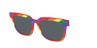 The Polarized Traditional Pride Flag Glitter Sun Top - Angle Top Thumbnail - Pair Eyewear