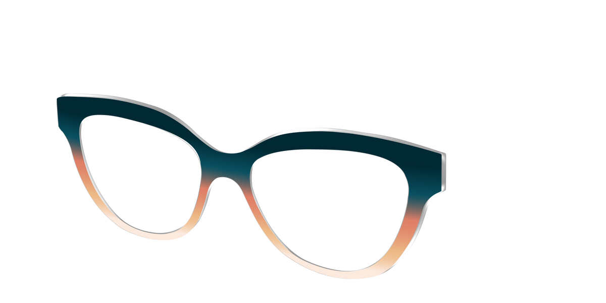 The Aegean to Apricot Gradient - Angle Top Image - Pair Eyewear
